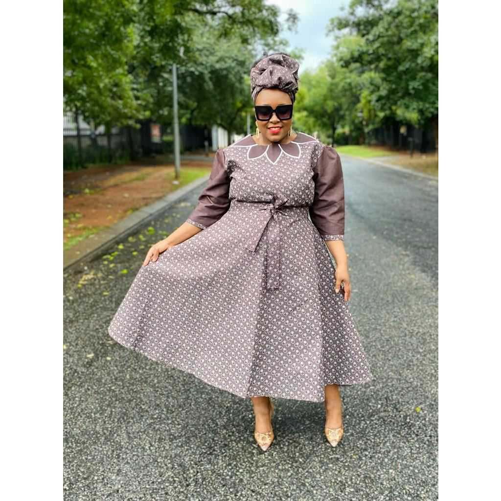 Long sleeve Ankara Dress