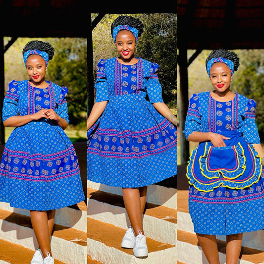 Three Quarter Sleeve Ankara Dress
