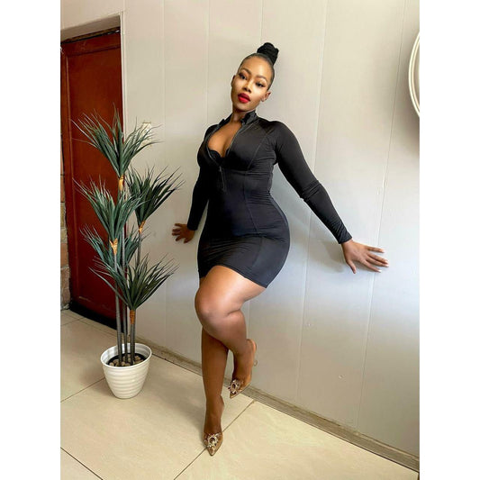 Zipper Bodycon Dress