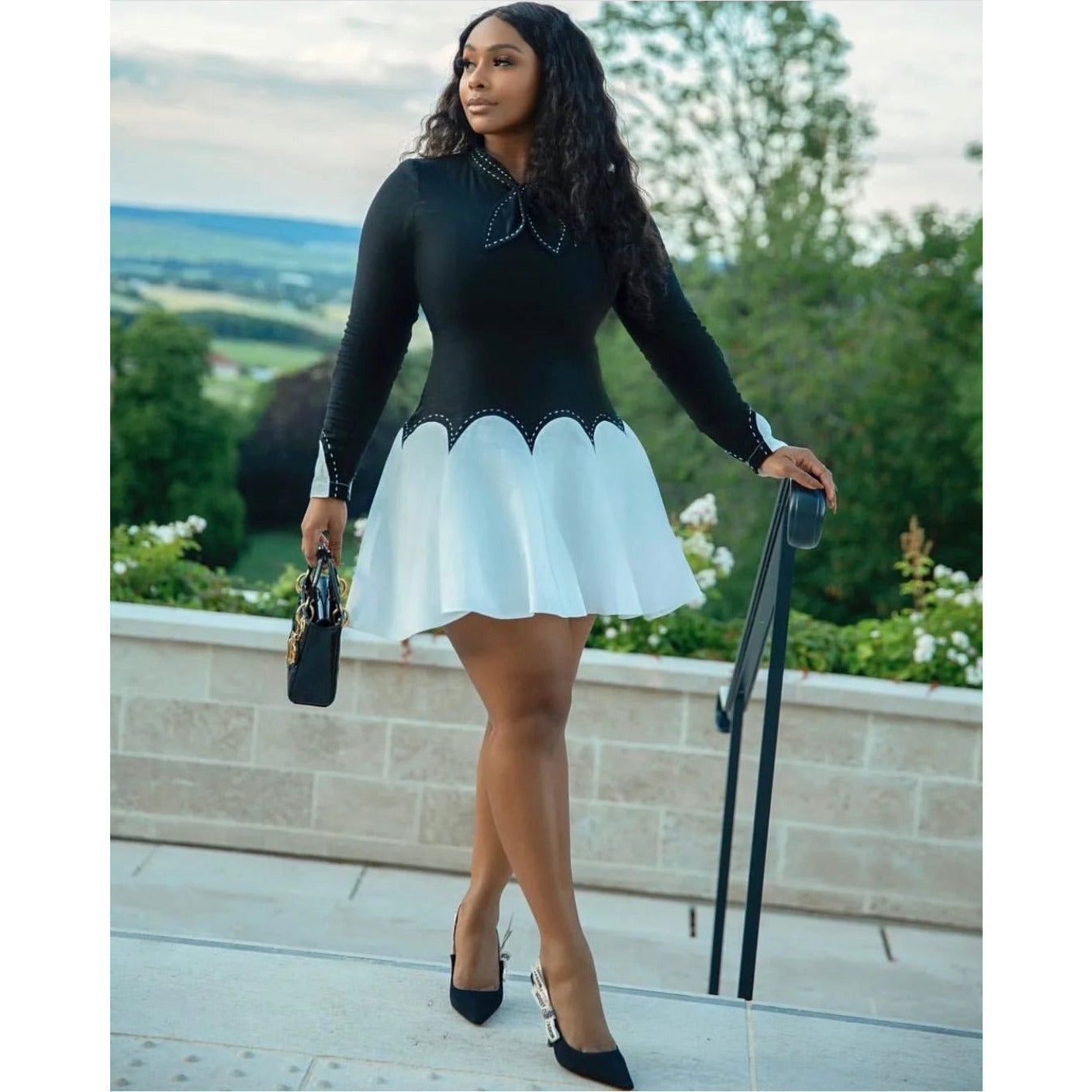 Long Sleeve Vintage Mini Dress