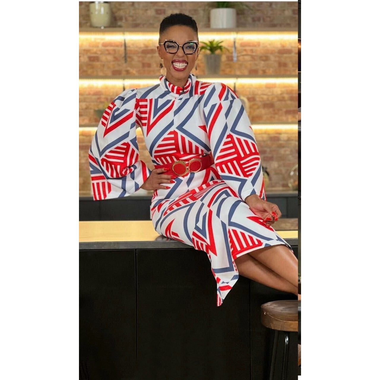 Long Sleeve Print Dress