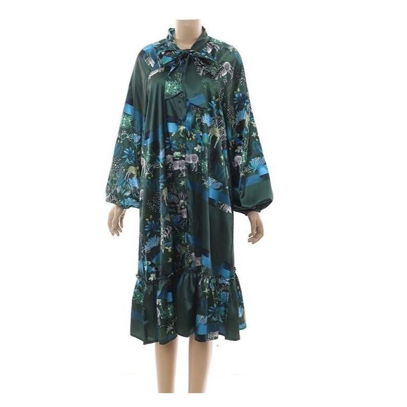 Floral Print Vintage Shirt Dress