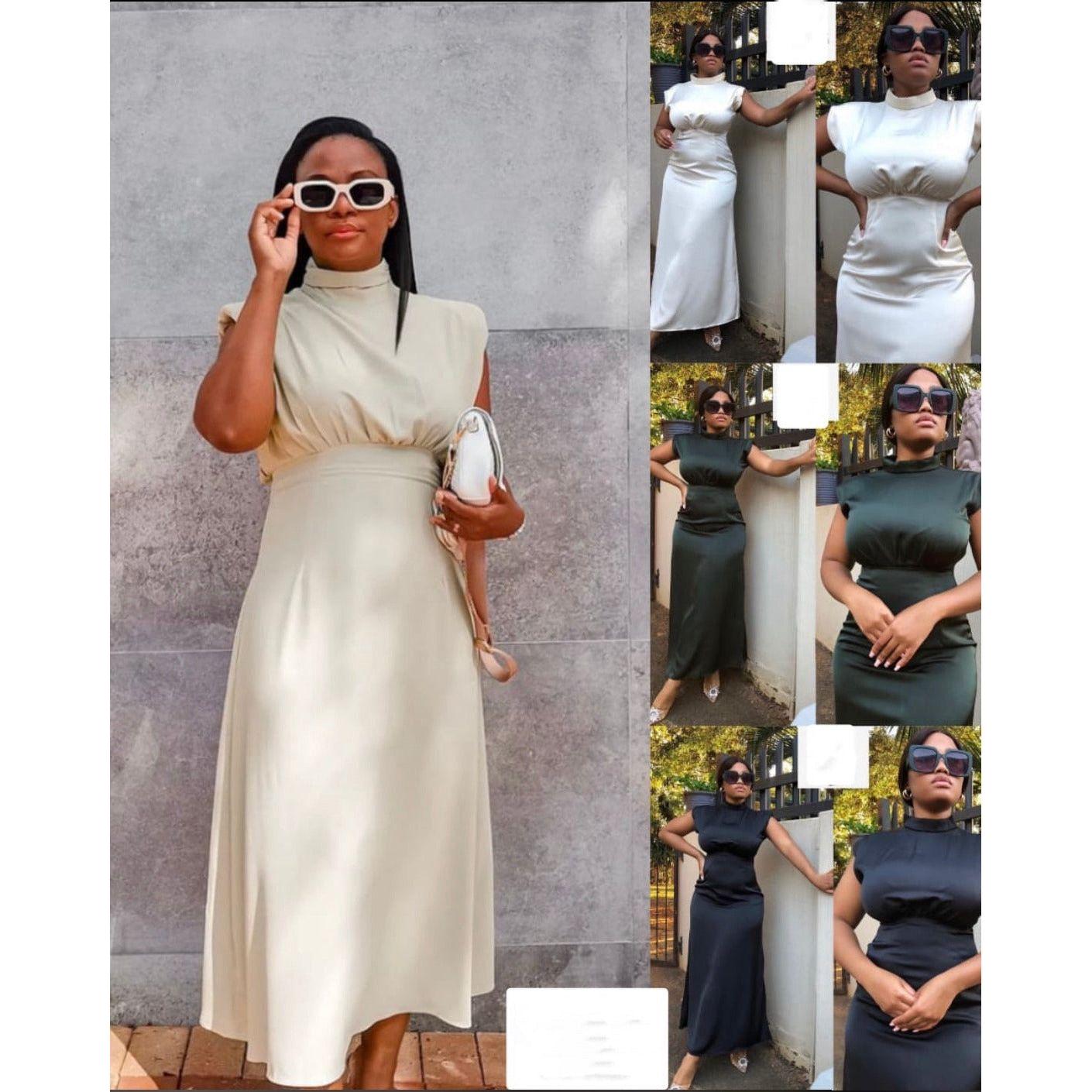 Satin Sleeveless Long Dress