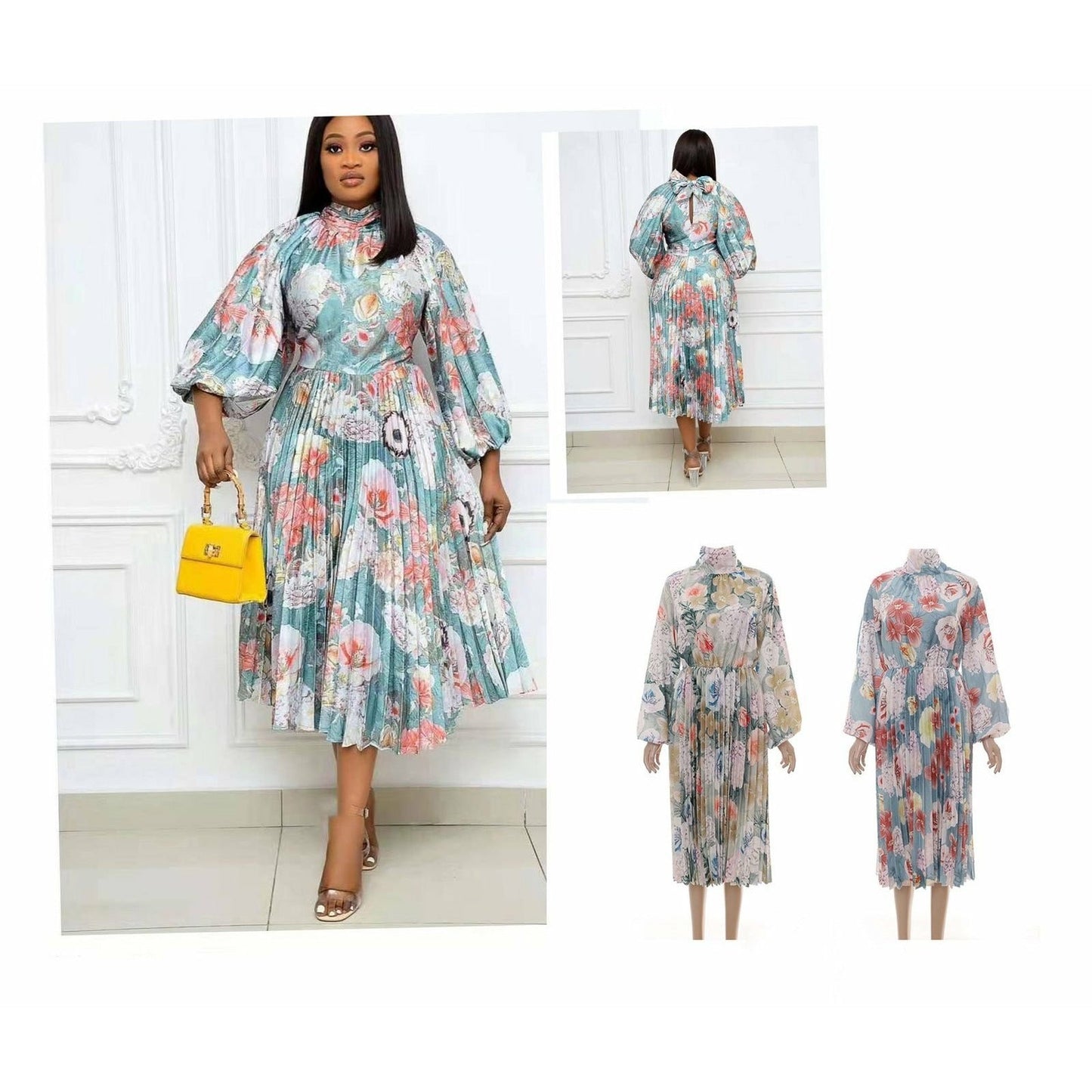 Long Sleeve Floral Print Dress