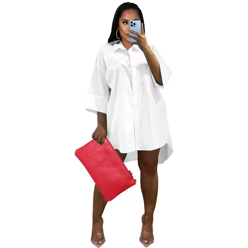 Loose Casual Fashion Shirt Dress