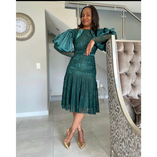 Puff Sleeve Lace Dress