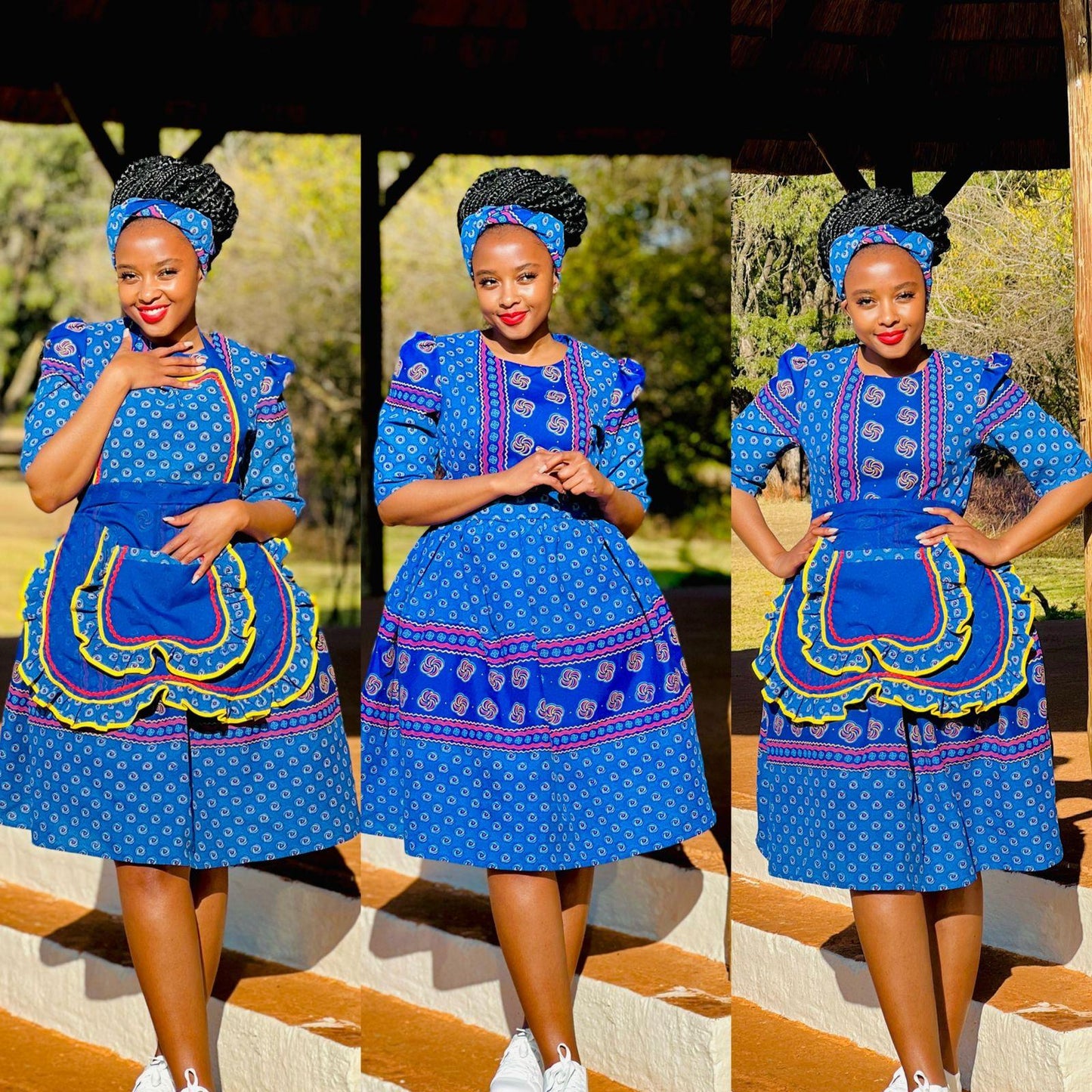 Three Quarter Sleeve Ankara Dress