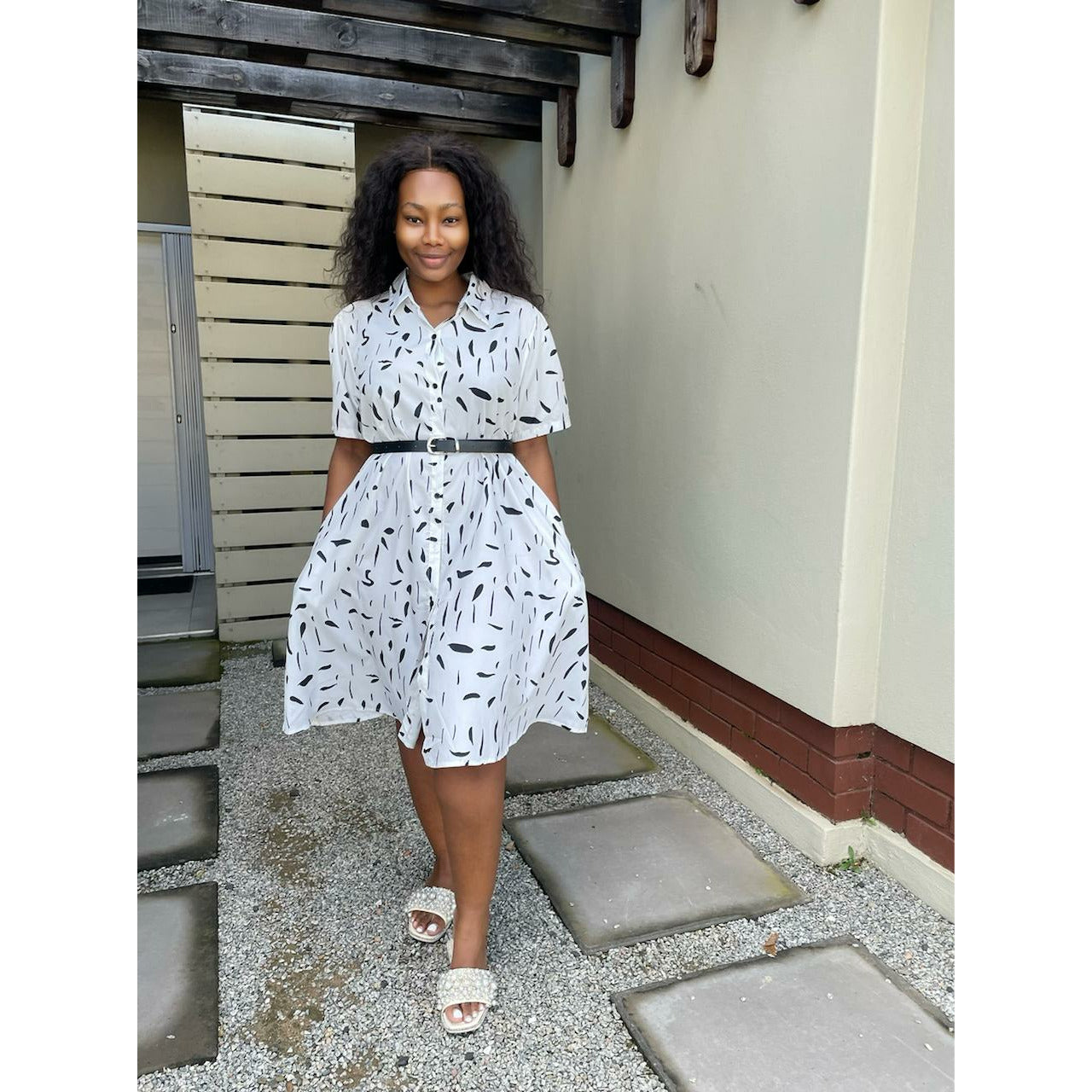 Button Detailed Fashion Shirt Dress