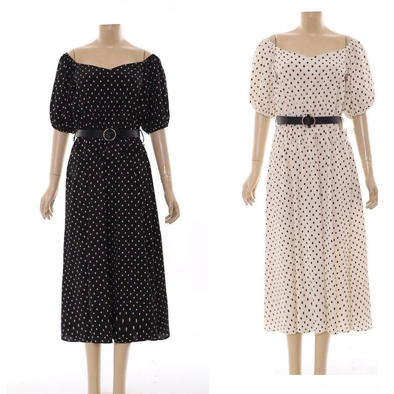 Short Sleeve Polka Dot Dress