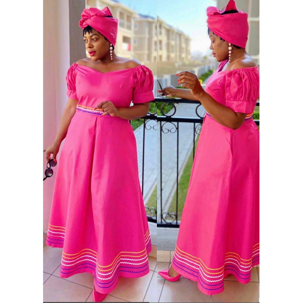 Off Shoulder 3 Quart Sleeve Ankara Dress