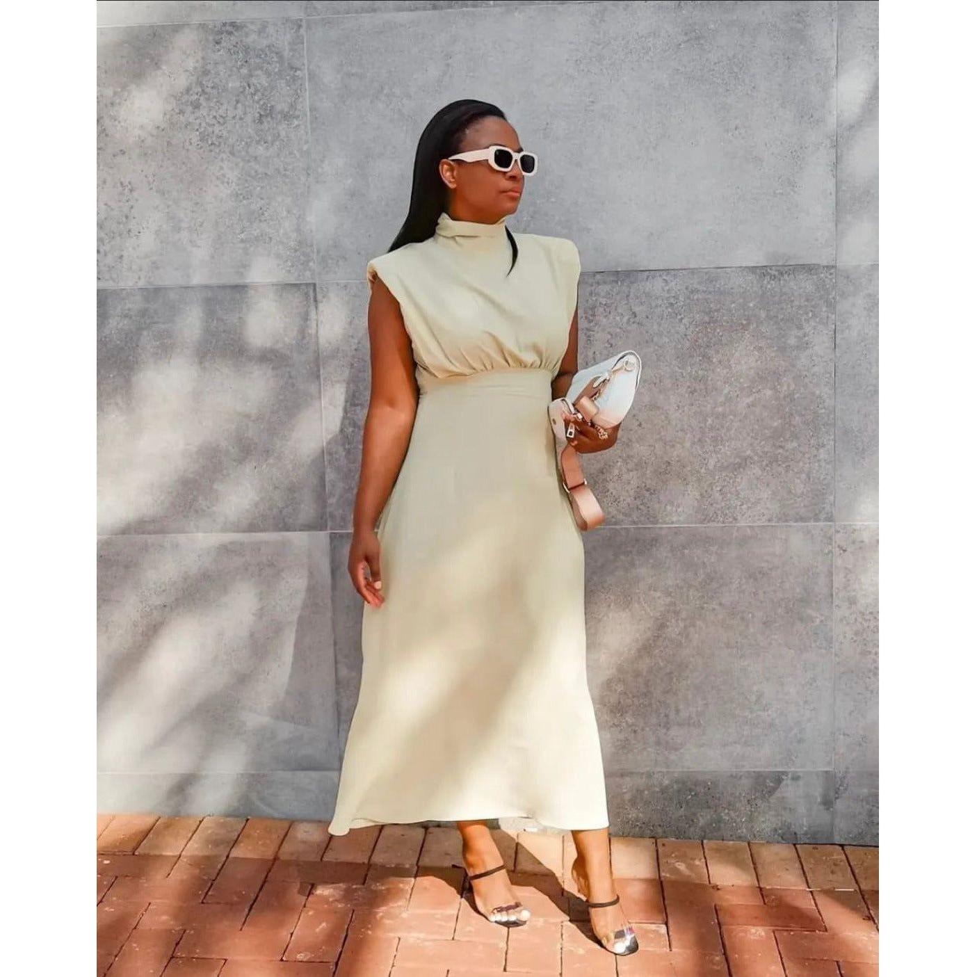 Satin Sleeveless Long Dress