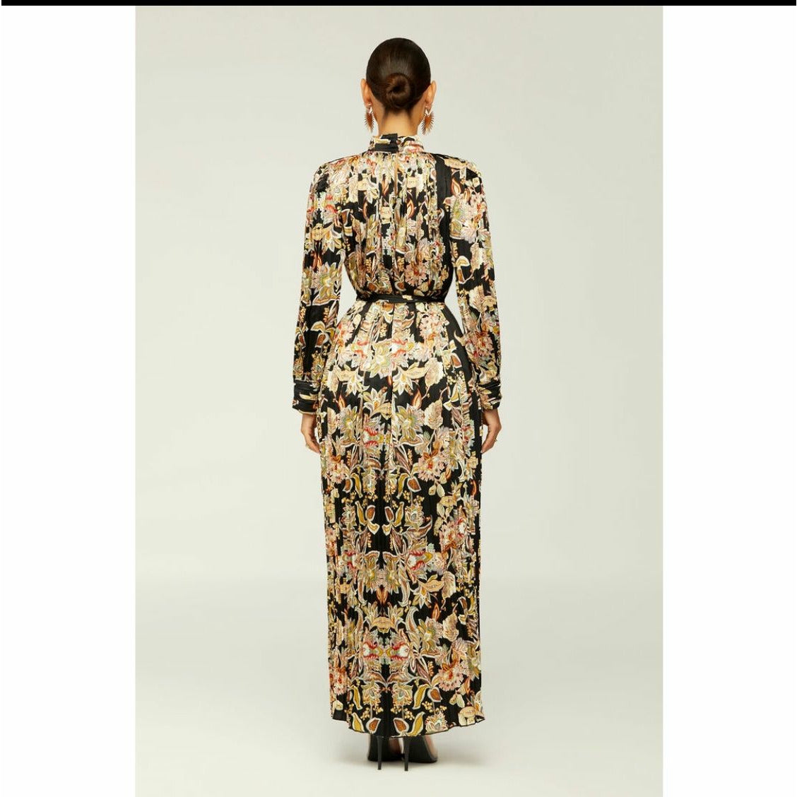 Pleated Floral Maxi Dress