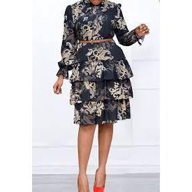 Layered Floral Maxi Dress