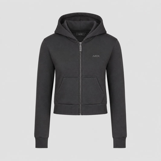 AMX Graphite Women’s Cropped Zip Hoodie