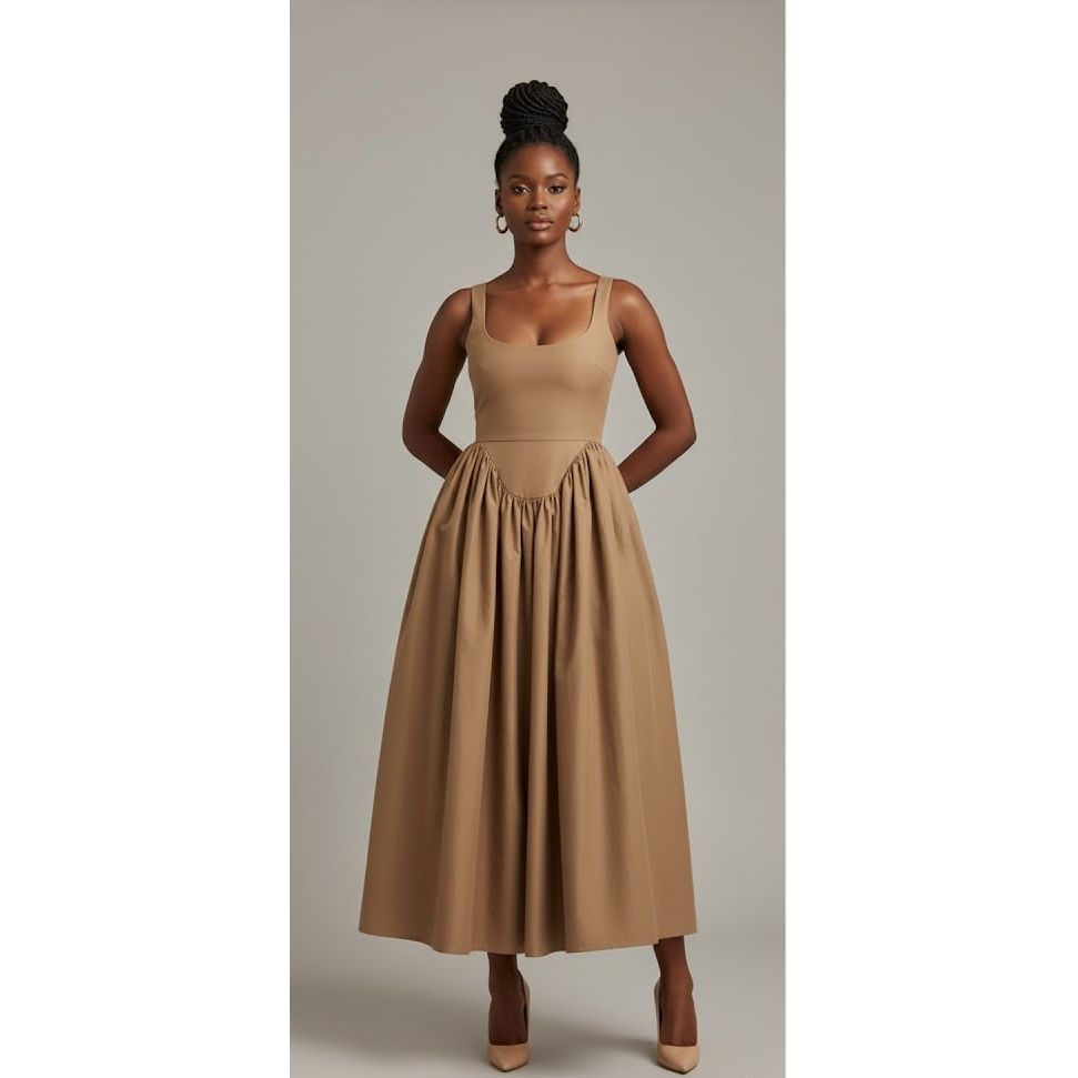 Elegant Sleeveless Flare Maxi Dress