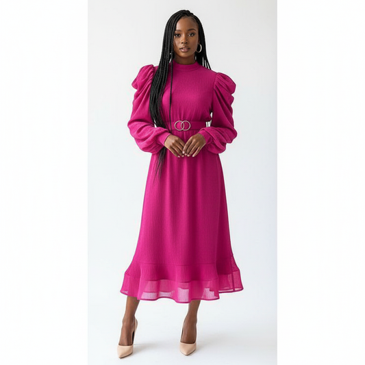 Long Sleeve Round Neck Dress