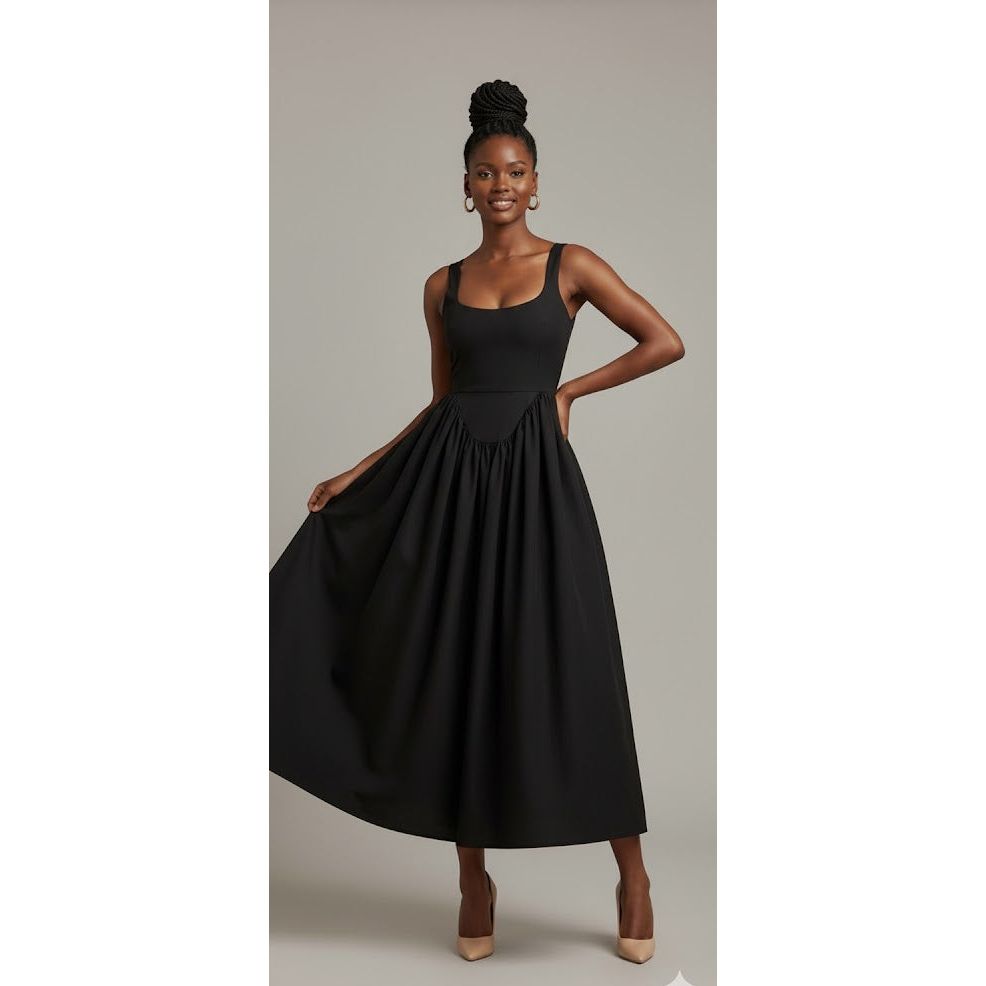 Elegant Sleeveless Flare Maxi Dress